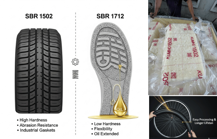 Cao su SBR 1712 có gì khác biệt so với SBR 1502?